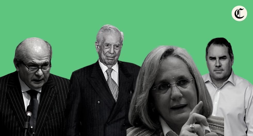 Pedro Cateriano, Mario Vargas Llosa, Diana Álvarez Calderón y Rafael Belaunde, integrantes de Libertad Popular.
