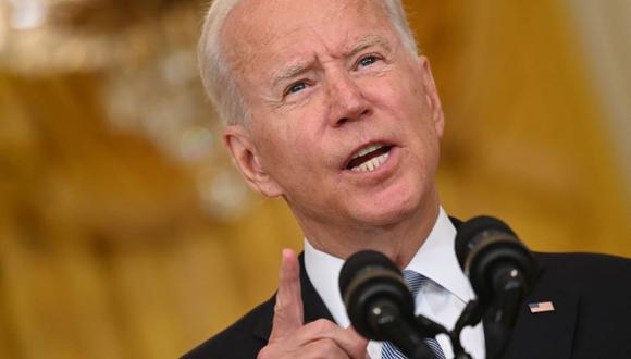 El presidente de Estados Unidos, Joe Biden, pronuncia un discurso sobre la situación en Afganistán. (Brendan SMIALOWSKI / AFP).