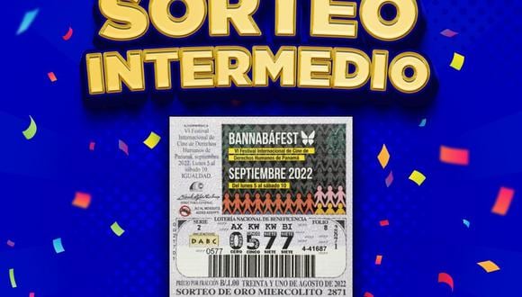 Sorteo Intermedio del 31 de agosto: números ganadores (Foto: Twitter/Lotería Nacional Panamá).