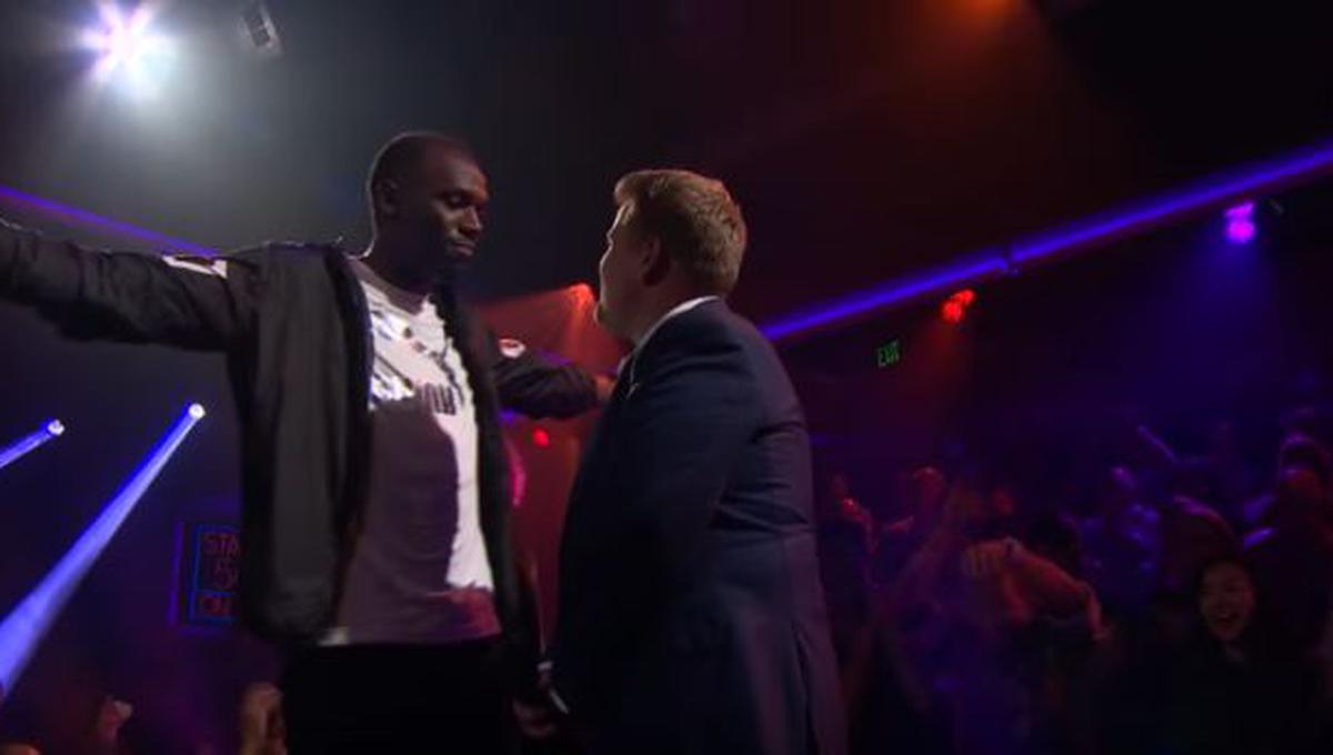 Usain Bolt demuestra que sabe rapear y vence a James Corden