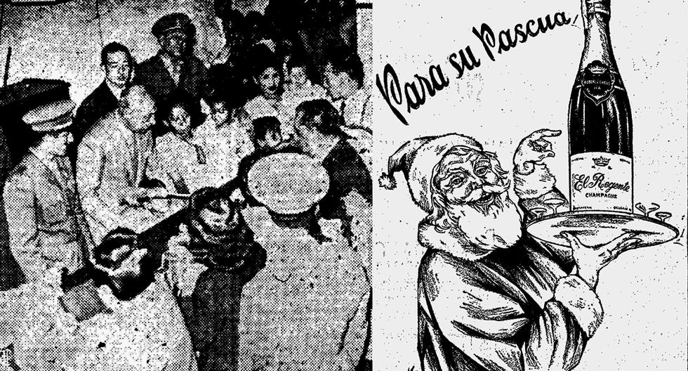 Lima, 23 de diciembre de 1945. A la izquierda, las autoridades peruanas realizaban la entrega de los "aguinaldos" a los niños y niñas inscritos, y en el mundo la fiesta navideña renació en paz, tras la hecatombe bélica. A la derecha, publicidad de ese mismo día. (Foto: GEC Archivo Histórico)
