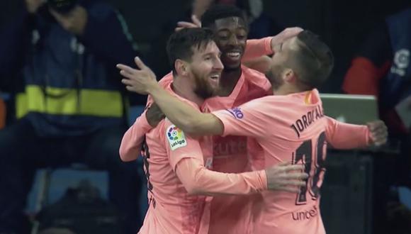 Barcelona vs. Espanyol: mira el golazo de Dembélé tras asombrosa jugada de Messi. (Foto: captura)