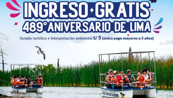 Anuncian ingreso libre a los Pantanos de Villa (Chorrillos) por el aniversario de Lima este 18 de enero