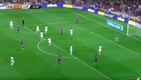 Sergio Busquets dejó su sello personal en la portería de Chapecoense con un extraordinario tanto. La pelota terminó en el ángulo izquierdo del guardameta Elías. (Foto: captura de video)