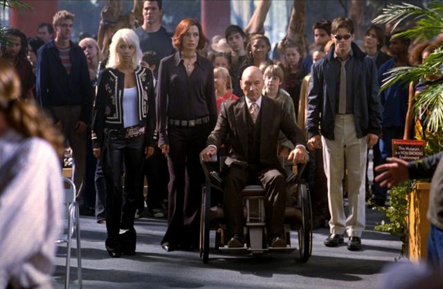 Parte del elenco de "X-Men 2". Patrick Stewart, Hugh Jackman,
Ian McKellen y Halle Berry protagonizan la cinta de los famosos mutantes.