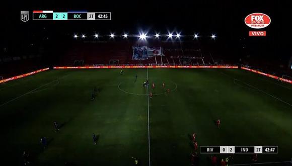 Boca Juniors vs. Argentinos Juniors: apagón en el estadio Diego Maradona. (Foto: captura Fox Sports Premium)