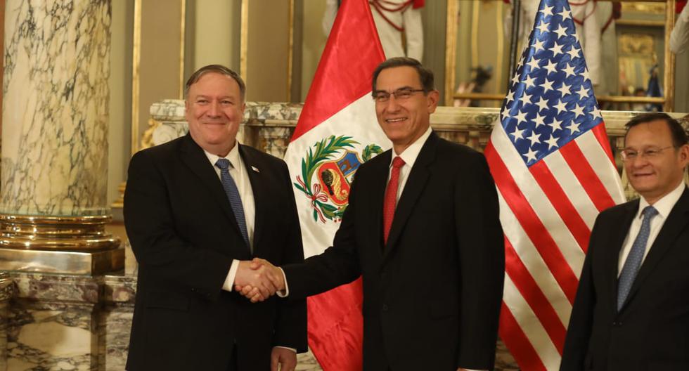 El secretario de Estado también agradeció a Perú por "haber reconocido el gobierno interino de Juan Guaidó" en Venezuela. (Foto: Juan Ponce / GEC)