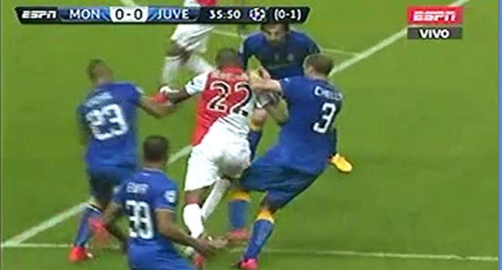 Esta fue la polémica en el Mónaco vs Juventus (Foto: Captura)