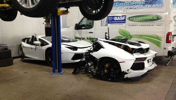 Un Lamborghini Aventador partido en dos a 125 mil dólares