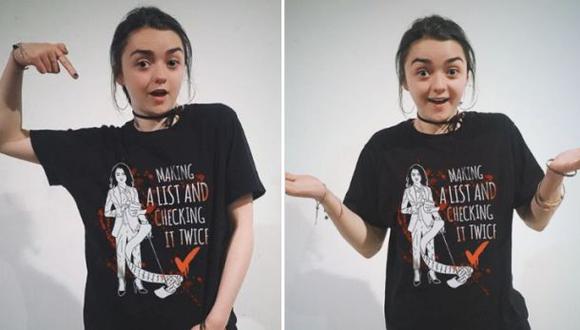 Maisie Williams vende camisetas de Arya Stark en Instagram