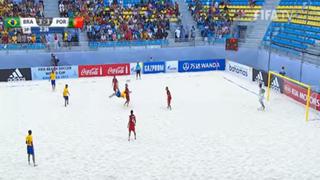 Fútbol playa: golazo de chalaca de Brasil hizo llorar a rivales