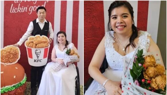 VIDEO VIRAL: pareja de Singapur celebra su boda con temática de KFC y arrasan en las redes. (Foto: Liang Le Wong / Facebook)