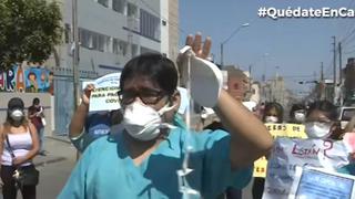 Coronavirus en Perú: trabajadores de Emergencia realizaron plantón en los exteriores del hospital Almenara