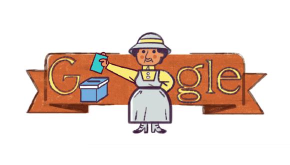 Google le dedica un 'doodle' a Julieta Lanteri, la primera mujer en votar en Argentina. (Captura de Google)