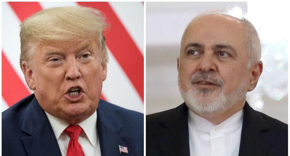 El presidente de Estados Unidos, Donald Trump, y el ministro iraní del Exterior, Mohammed Javad Zarif. (Foto: AFP / EFE)