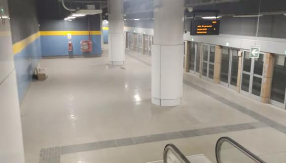 Esta es la zona de andenes en la estación 23 Hermilio Valdizán de la Línea 2 del Metro de Lima y Callao, una de las que operará en la próxima marcha blanca. (Captura video YouTube)