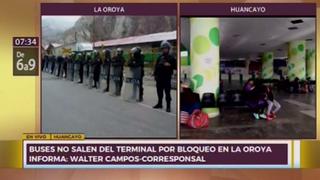 Huancayo: terminal luce vacío de buses tras paro en La Oroya