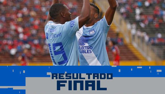 Emelec debutó con triunfo ante El Nacional en el Estadio Olímpico Atahualpa, por la primera fecha del campeonato. Brayan Angulo marcó un doblete. (Foto: Emelec)