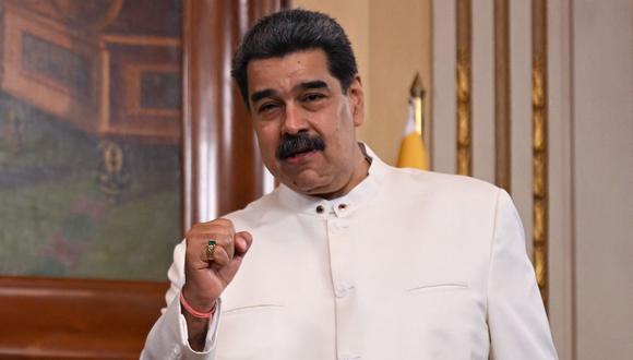 El presidente de Venezuela, Nicolás Maduro, en el Palacio Presidencial de Miraflores en Caracas el 29 de agosto de 2022. (Foto de Yuri CORTEZ / AFP)