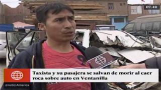 Callao: taxista cuyo auto fue aplastado por roca pide ayuda