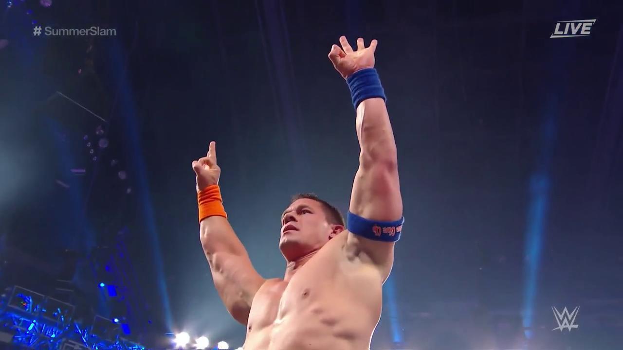 John Cena derrotó a Baron Corbin en la primera pelea del evento principal de WWE SummerSlam 2017.