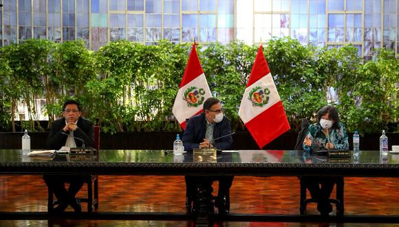 El presidente Martín Vizcarra y el titular del Consejo de Ministros, Vicente Zeballos, participaron de la reunión (Fuente: Midis)