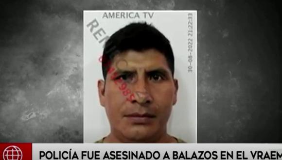 El agente Rony Pier Cuyubamba Terreros fue asesinado a balazos mientras participaba en un operativo en la carretera Marginal, en San Martín de Pangoa, en la zona del Vraem | Captura América Noticias