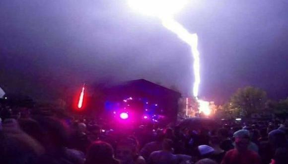 YouTube: El increíble rayo que cayó en medio de un concierto de música electrónica. (Foto: Captura)