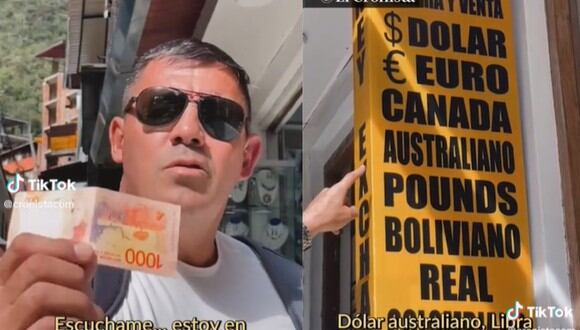 Un turista argentino intentó cambiar pesos argentinos por soles en el Perú y se llevó una gran decepción. (Foto: TikTok/cronistacom).