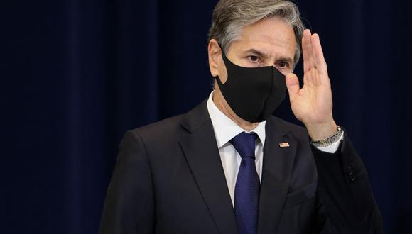 El Secretario de Estado de los Estados Unidos, Antony Blinken, abandona un evento de conmemoración del 11 de septiembre en Washington, el 10 de septiembre de 2021. (Foto de EVELYN HOCKSTEIN / POOL / AFP).