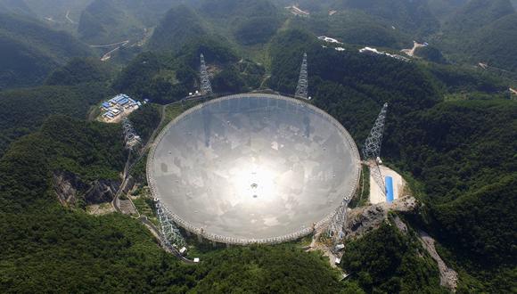Tan grande es el Fast que se necesitan 20 minutos para darle la vuelta. (National Astronomical Observatories of the Chinese Academy of Sciences (NAOC) / AFP)