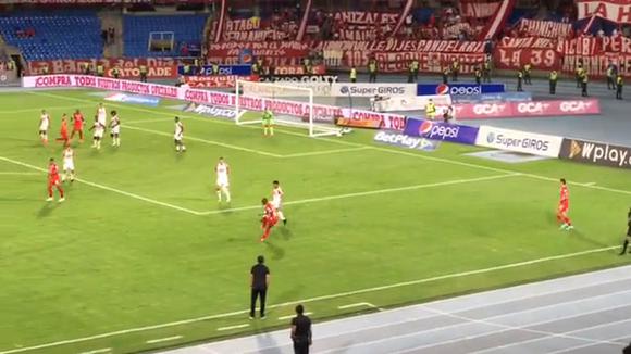 Carlos Sierra marcó el 1-0 de América de Cali vs. Independiente de Santa Fe. (Video: Difusión)