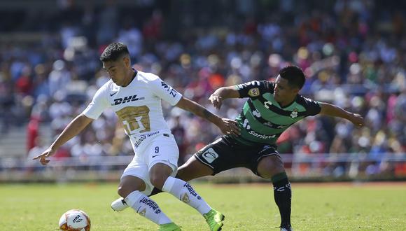 Pumas choca ante Santos Laguna esta tarde (1:00 pm. EN VIVO ONLINE vía Televisa) por la jornada 17° de la Liga MX de México. El duelo se desarrolla en el Estadio Olímpico Universitario. (Foto: EFE)