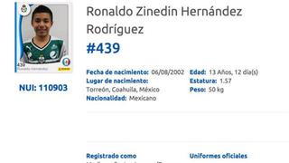 Se llama Ronaldo Zinedin y es promesa del fútbol mexicano