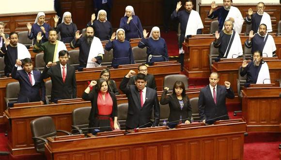 La bancada del Frepap el día de la juramentación. (Foto: Congreso de la República)