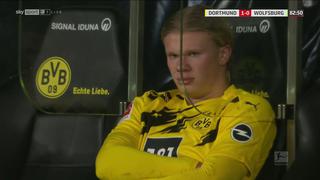 No le gustó el cambio: La molestia de Erling Haaland luego de ser cambiado en el partido ante Wolfsburgo