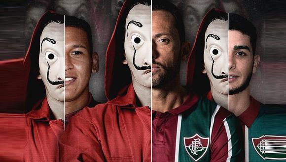 Fluminense creó su propia versión de 'La Casa de Papel' con Fernando Pacheco como protagonista. (Foto: Instagram Fluminense)