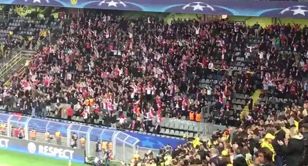 Un noble gesto tuvieron los hinchas del Mónaco en el estadio Signal-Iduna-Park. (Foto: Captura YouTube)