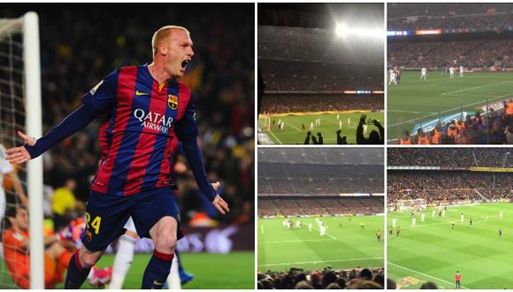 Barcelona: el gol de Mathieu captado y gritado por los hinchas