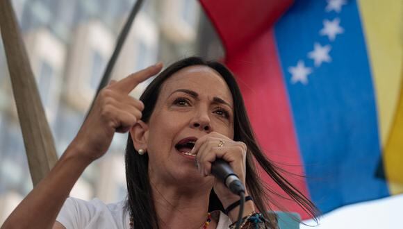 La líder de la oposición venezolana, María Corina Machado, había expresado en diciembre su disposición a "hacer todo lo que haya que hacer" para que el camino hacia unas presidenciales "limpias y libres se mantenga y avance". (Foto de Gabriela Oraa / AFP)