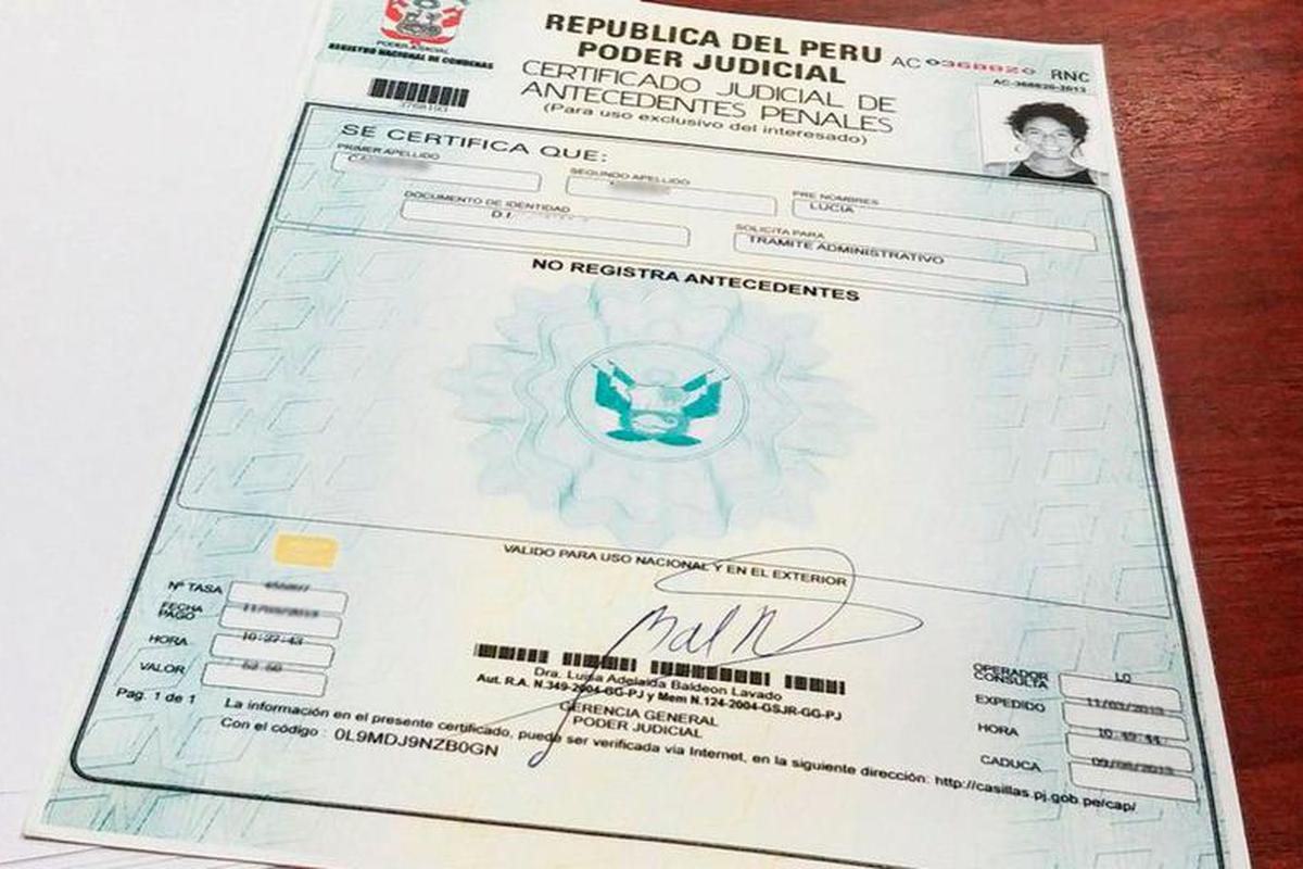 Certificado de Antecedentes Penales en Perú: ¿qué es, para qué sirve y cómo  obtenerlo? | Poder Judicial | Trámites | Revtli | Tdex | RESPUESTAS | EL  COMERCIO PERÚ