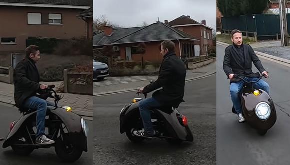 Un YouTuber inventó una mini moto eléctrica con partes viejas de un auto. (Foto: composición El Comercio, HennyButabi)