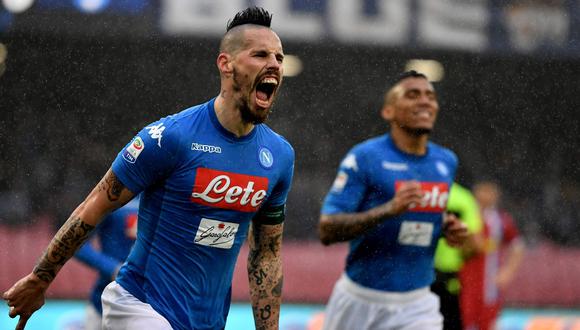 Napoli superó 1-0 al SPAL por la jornada 25 de la Serie A. El cuadro celeste se mantiene líder, con un punto de ventaja sobre Juventus, que también venció por la mínima diferencia al Torino. (Foto: AFP)