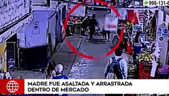 Dos sujetos asaltaron y arrastraron a una mujer delante de sus menores hijos. (Foto: Captura / América Noticias)