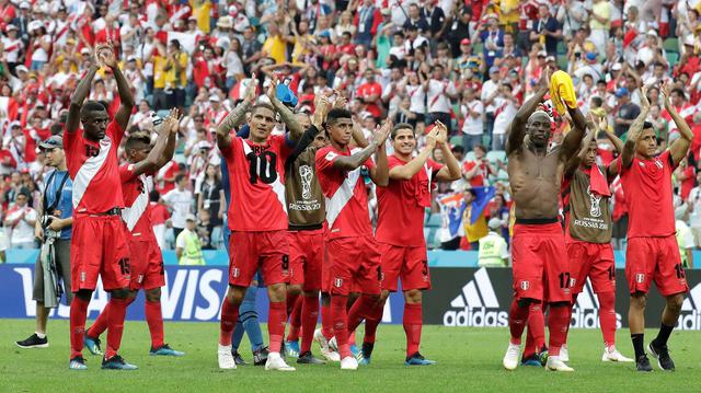 Perú tras vencer a Australia durante el Mundial Rusia 2018. (Foto: AFP)