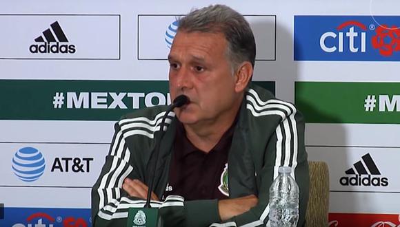 Gerardo Martino, DT de México, molesto con la organización por estado del campo de estadio de San Diego. (Foto: captura)