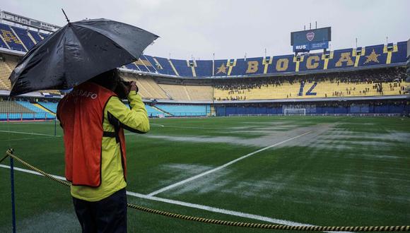 Boca Juniors - River Plate: las mejores postales del 'diluvio' que postergó el partido en La Bombonera por Copa Libertadores. (Foto: AFP)