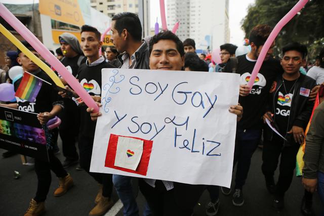 Por decimosexto año consecutivo se realizó marcha en Lima.
 (Foto: Alonso Chero: El Comercio)