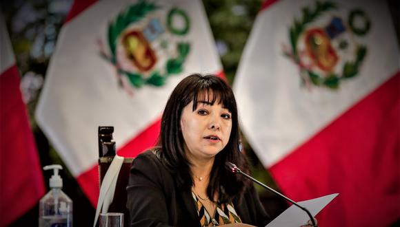 La primera ministra, Mirtha Vásquez, brindó conferencia de prensa este miércoles en la sede de la PCM. (Foto: Presidencia)