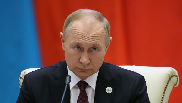 El presidente de Rusia, Vladimir Putin, asiste a la cumbre de líderes de la Organización de Cooperación de Shanghai (OCS) en Samarcanda el 16 de septiembre de 2022. (Sergei BOBYLEV / SPUTNIK / AFP).